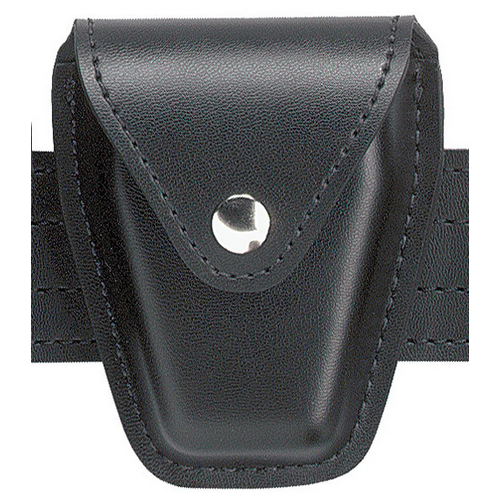 Safariland 190 Handcuff Case in black, designed for 2.25-inch duty belts with a snap closure for secure storage.